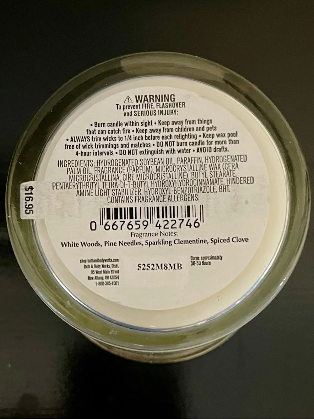 Bath & Body Works Winter Candle - Blue, White, Gold